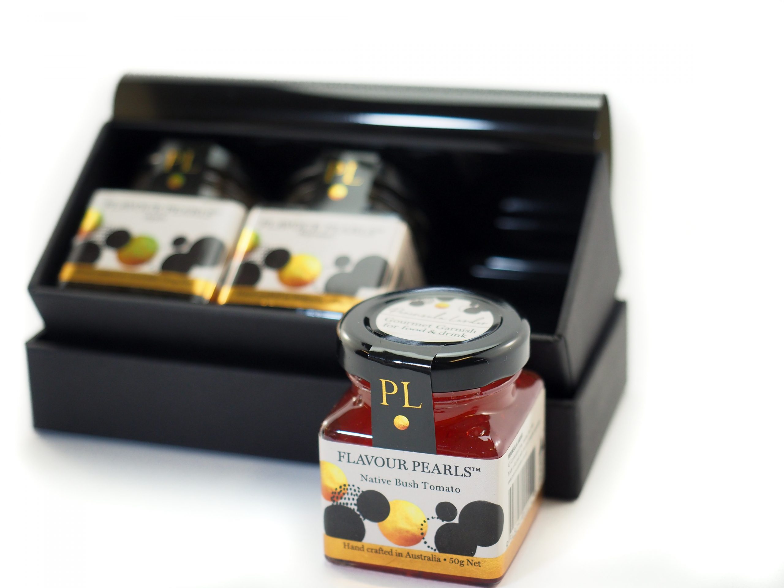 Gift box with 3 small jars Flavour Pearls