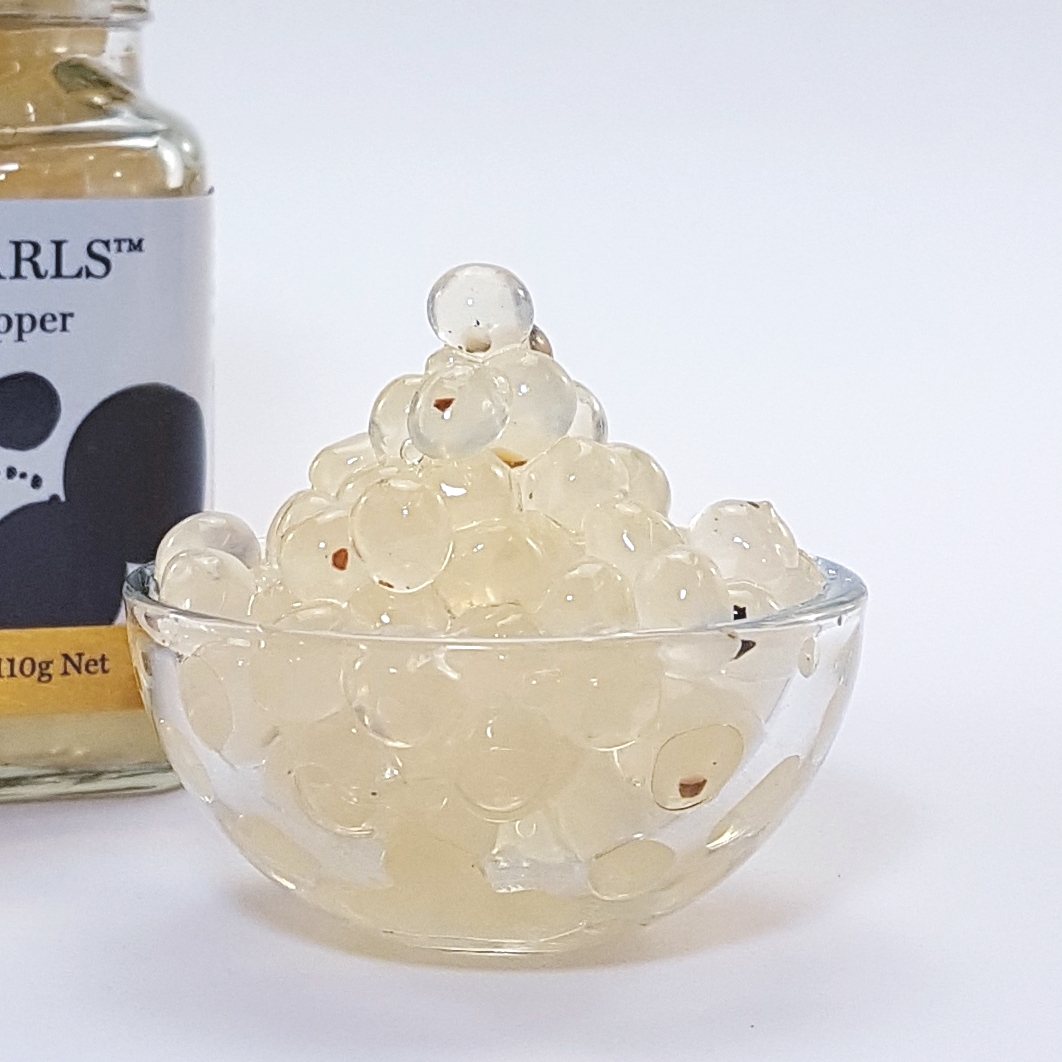 Lemon and Black Pepper Flavour Pearls Product in dish