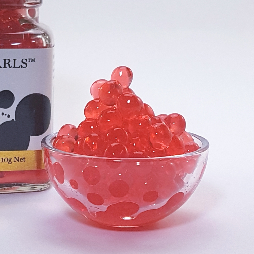 Raspberry Flavour Pearls Product in dish