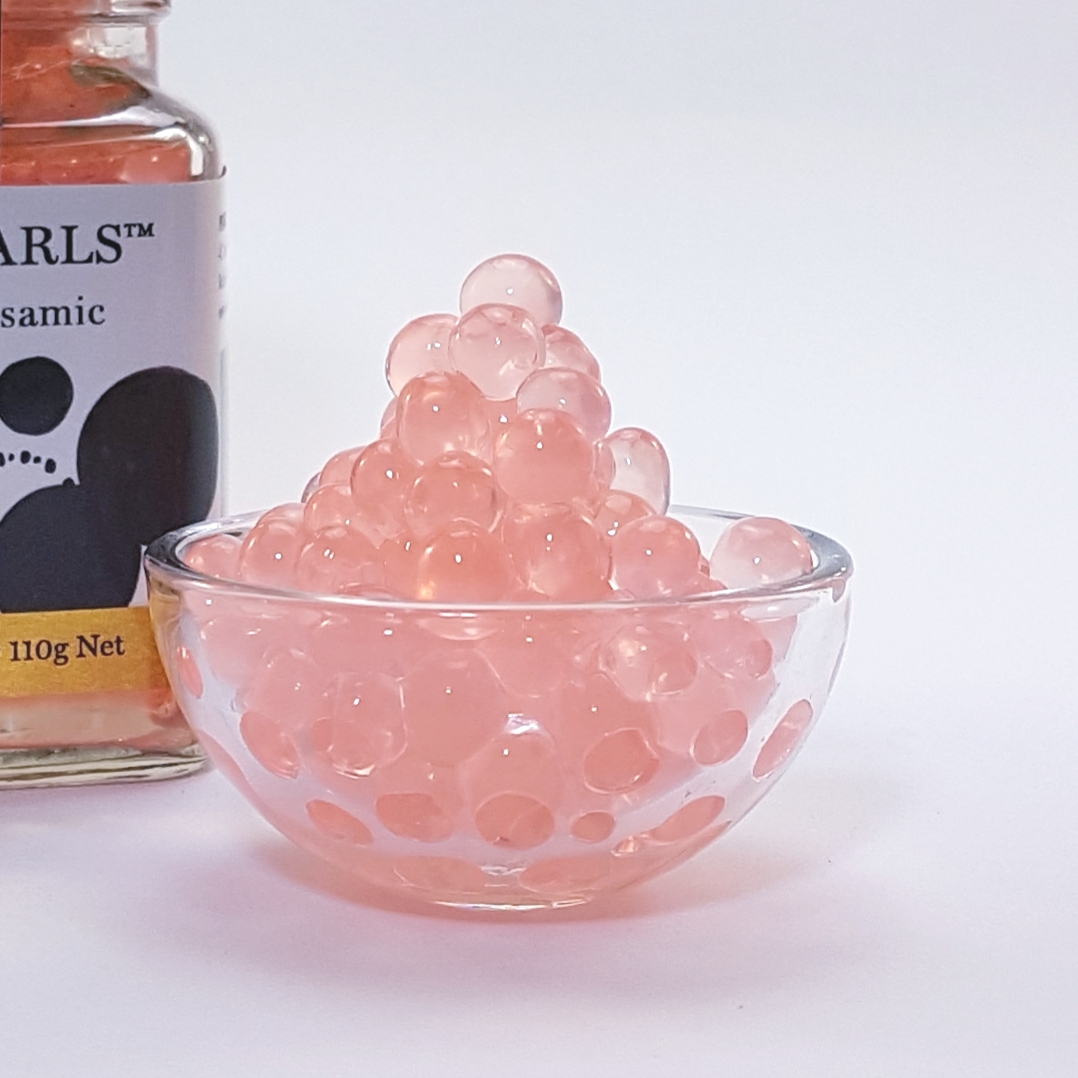 Shallot and White Balsamic Flavour Pearls Product in dish