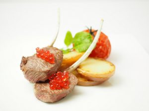 Native Bush Tomato Flavour Pearls and Lamb Cutlets