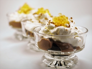 Chocolate Brownie Trifle with Salted Caramel Flavour Pearls