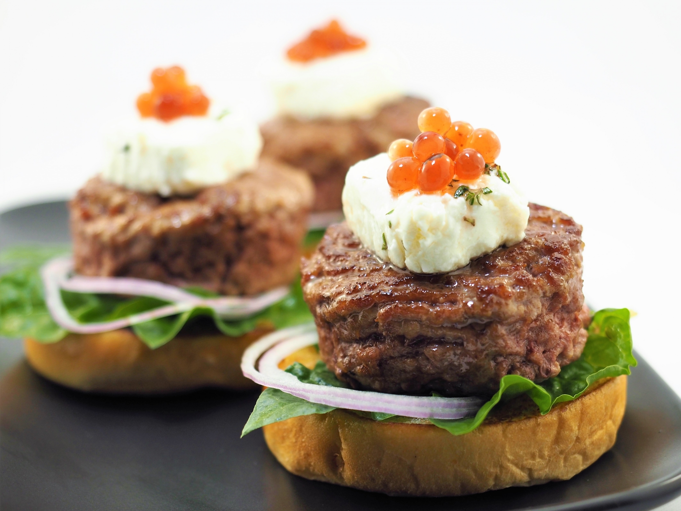 Mini Lamb Burger with Pickled Beetroot Flavour Pearls
