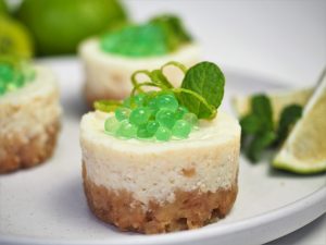 Lime and Macadamia Tart with Native Finger Lime Flavour Pearls