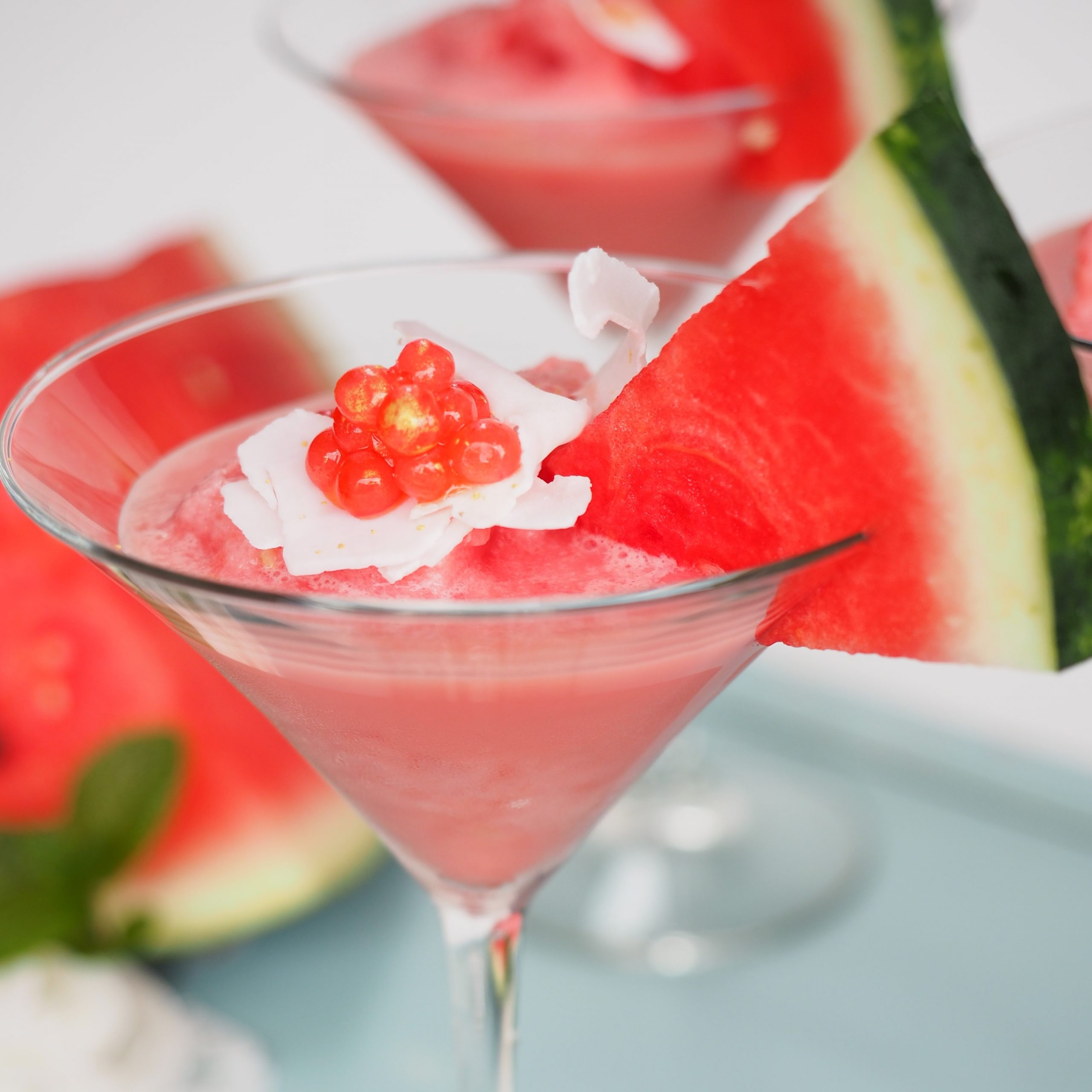 Watermelon Pina Colada with Golden Watermelon Flavour Pearls