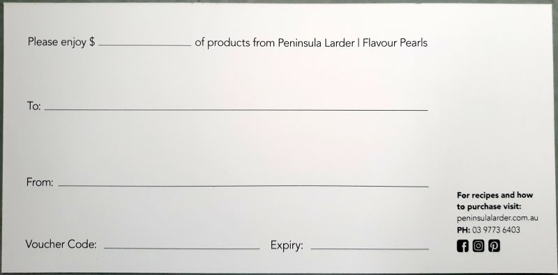 Back of Printed Gift Voucher