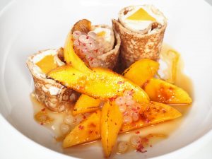 Mango Crepe with Ginger & Pink Peppercorn Flavour Pearls