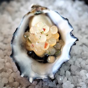 Oyster with Ginger Lime and Chilli Flavour Pearls