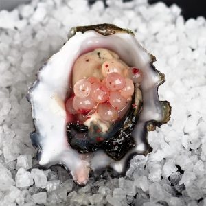 Oyster with Ginger and Pink Peppercorn Flavour Pearls