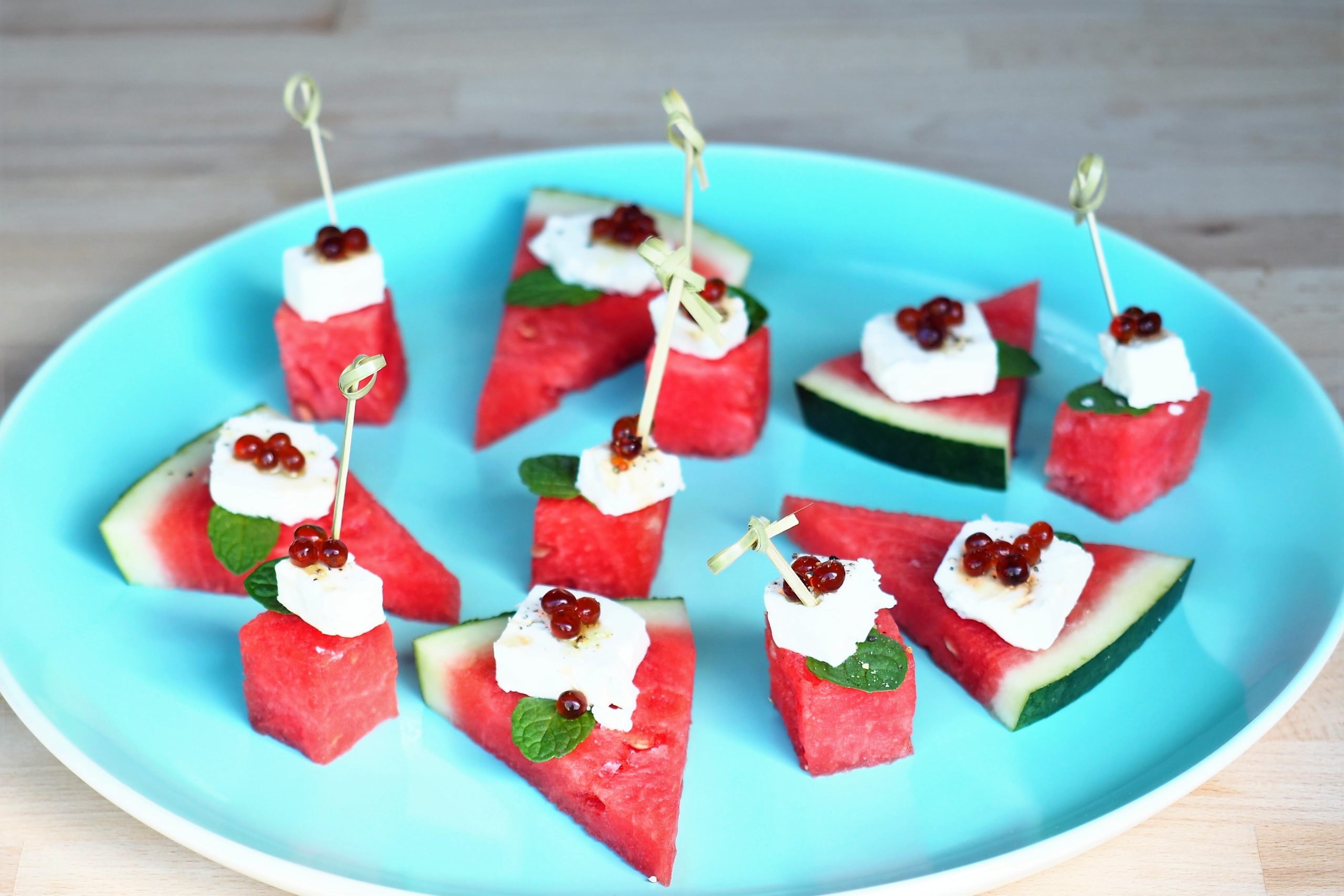 Watermelon, Fetta and Balsamic Flavour Pearls