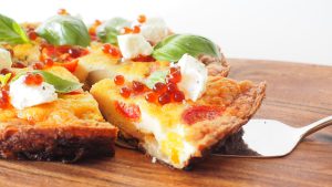 Tomato, Bacon and Basil Frittata with Balsamic Flavour Pearls