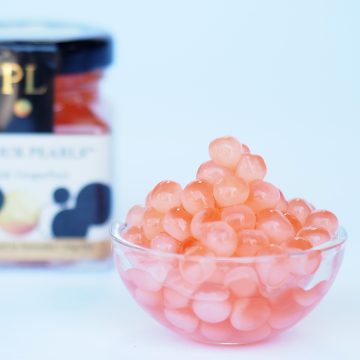 Pink Grapefruit Flavour Pearls in Dish