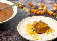 Luxurious Chocolate Custard with Salted Caramel Flavour Pearls...