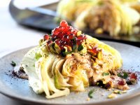 Grilled Iceberg with Tahini Dressing and Wild Hibiscus Flavour Pearls